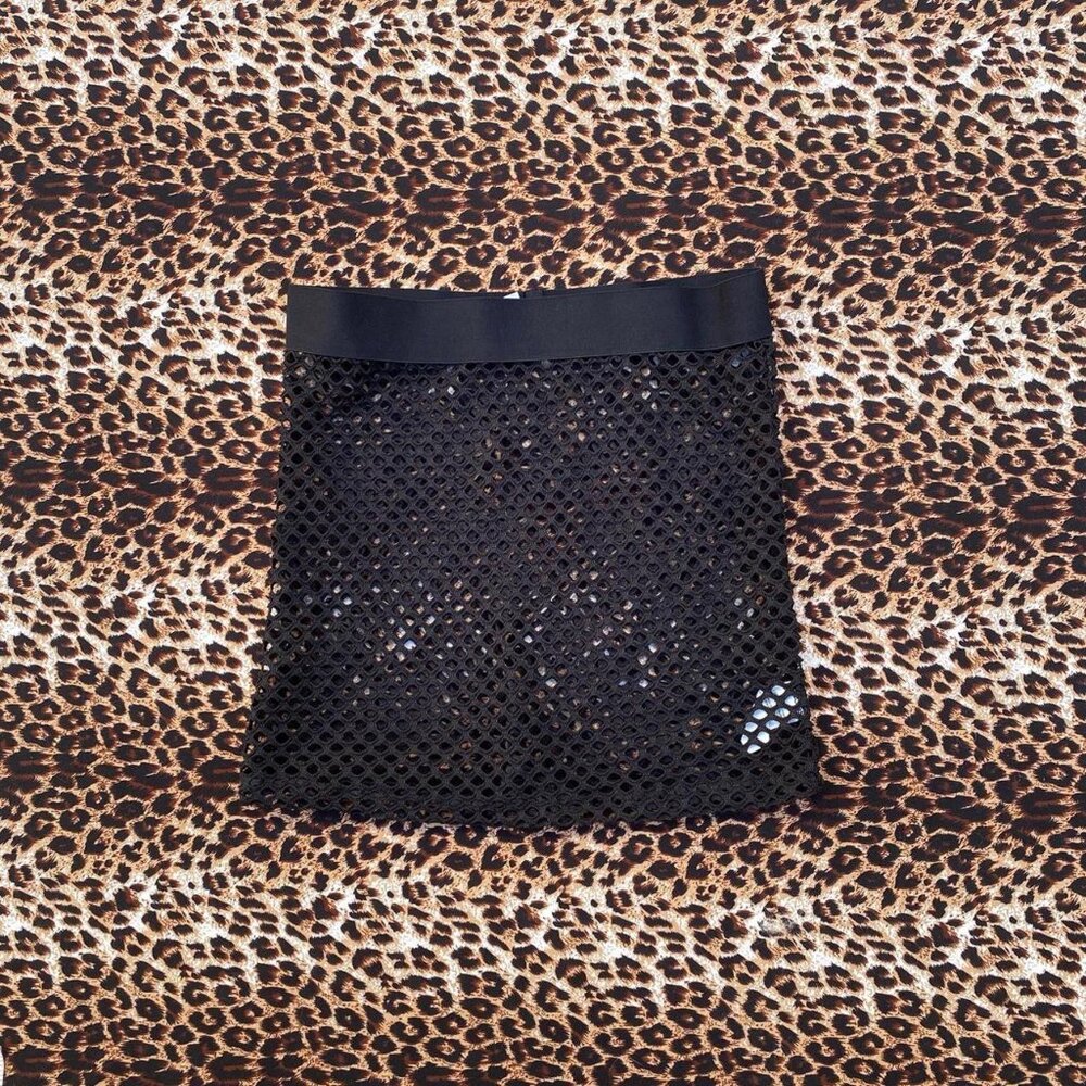 rave black mesh mini skirt